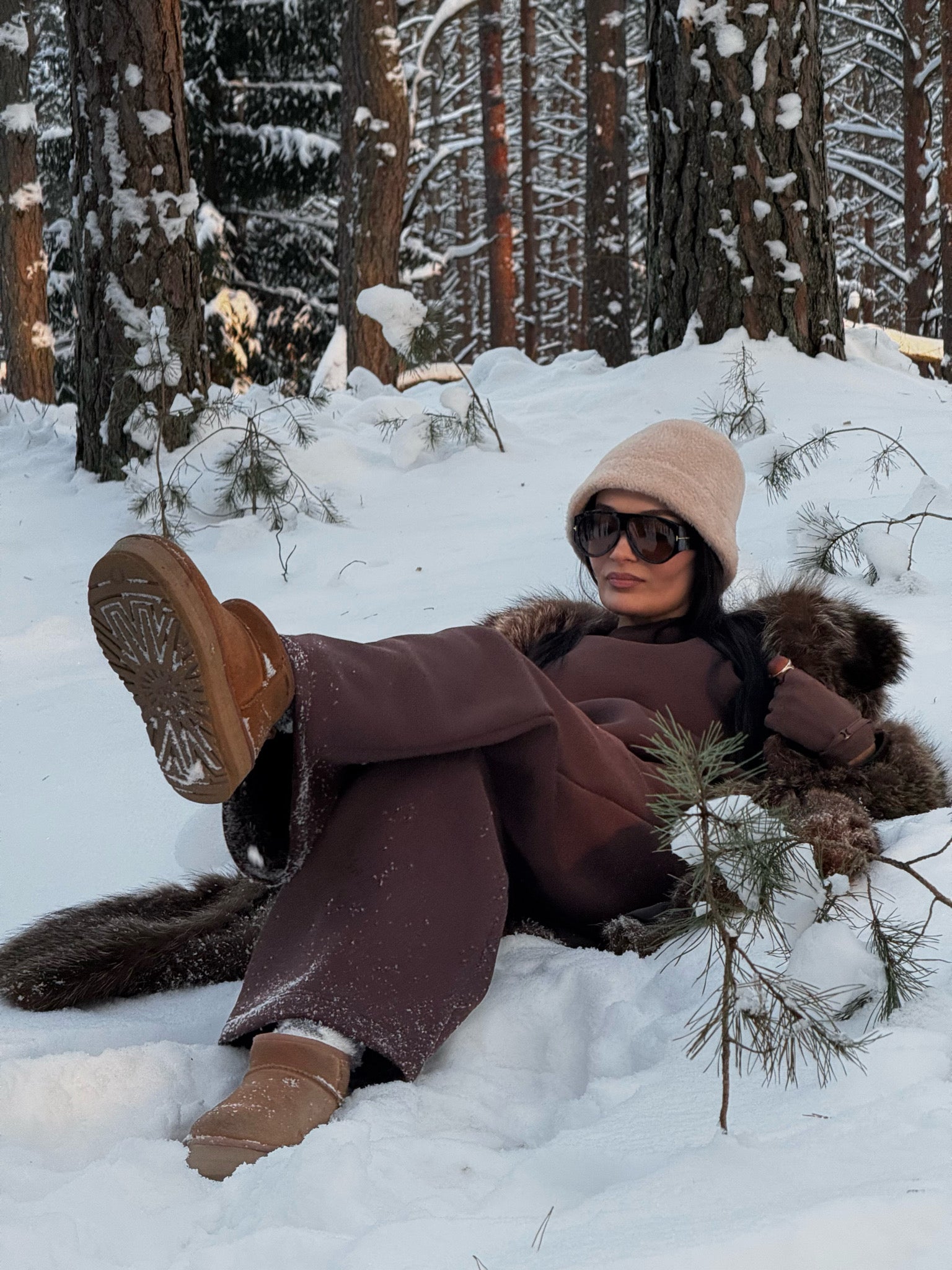 Balance wide trousers in dark roast