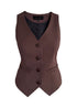 Front view of Classic Brown Vest for women, minimalist style