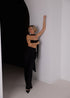 classic wide fit trousers in black, front view