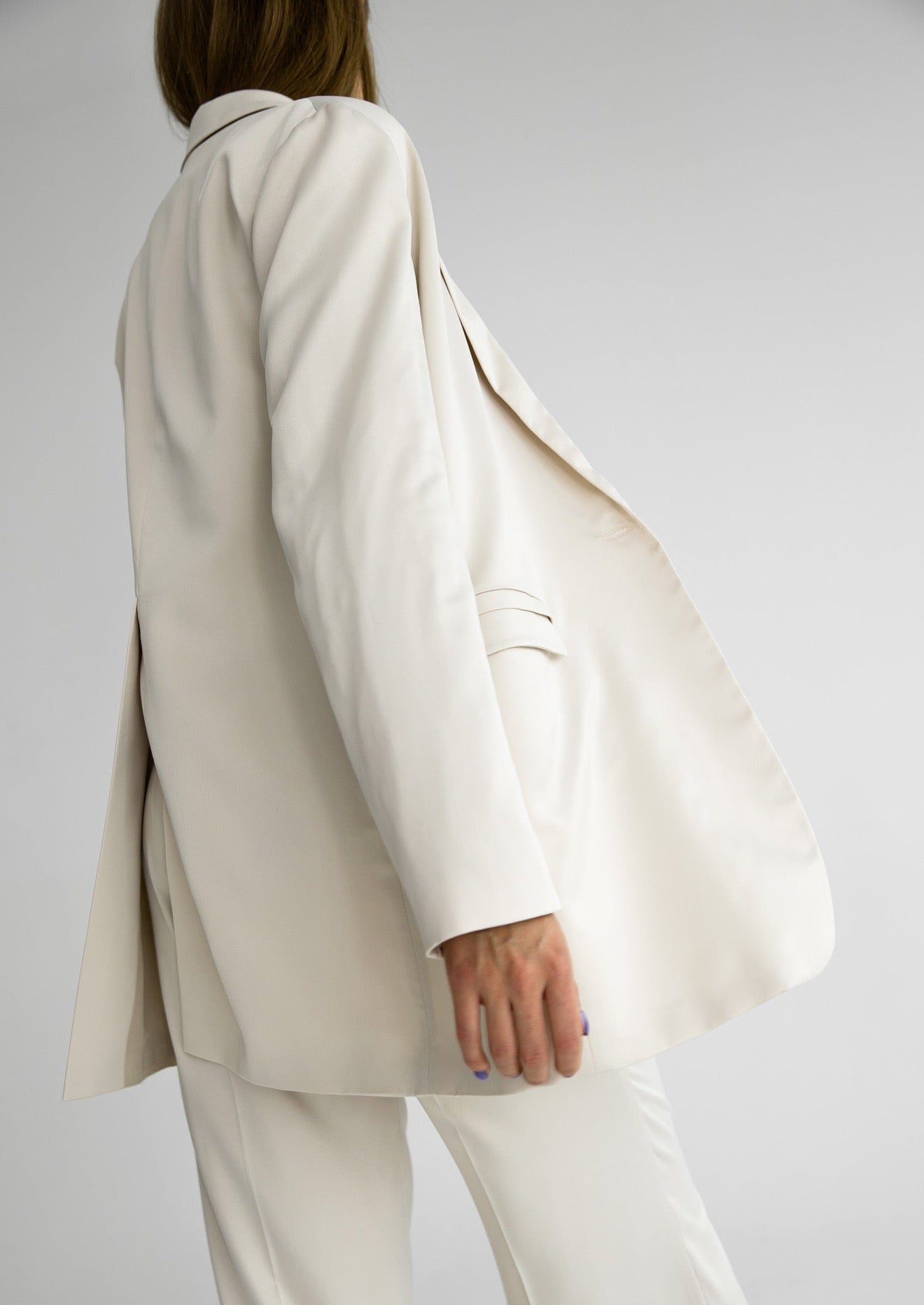 Satin blazer in cream