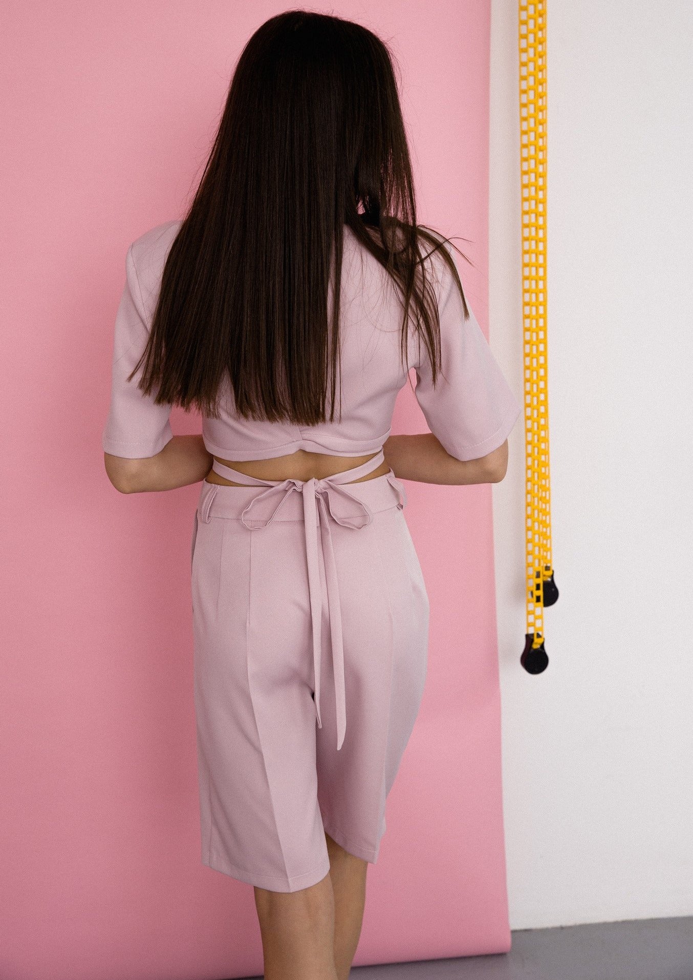 Two piece summer suit in baby pink