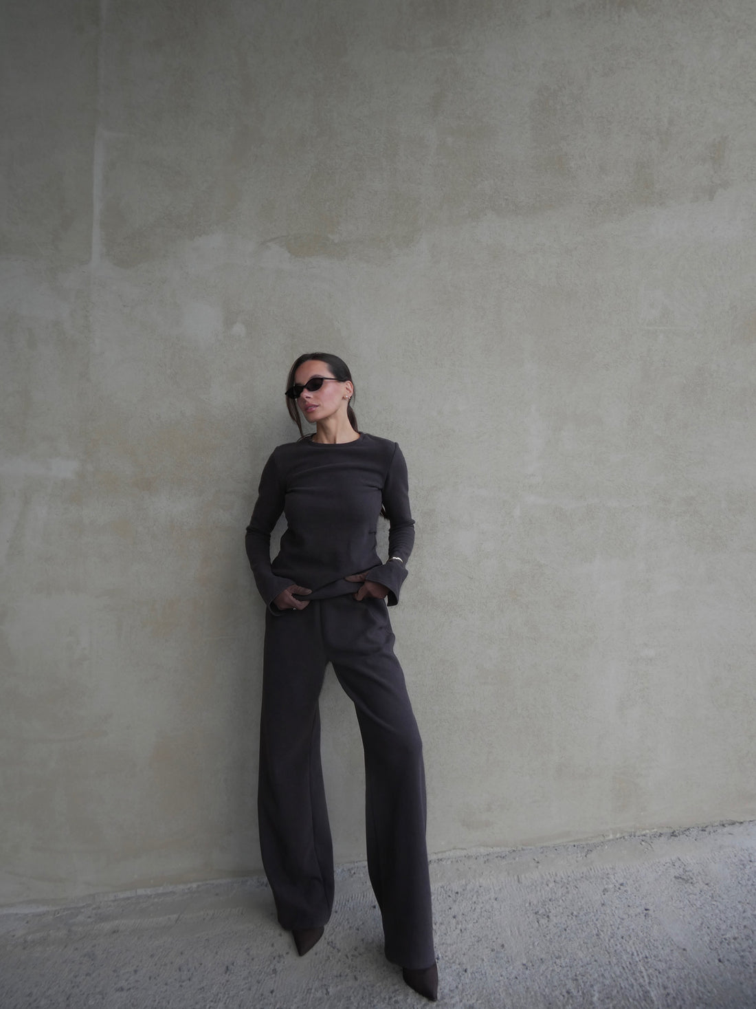 Lounge trousers in walnut