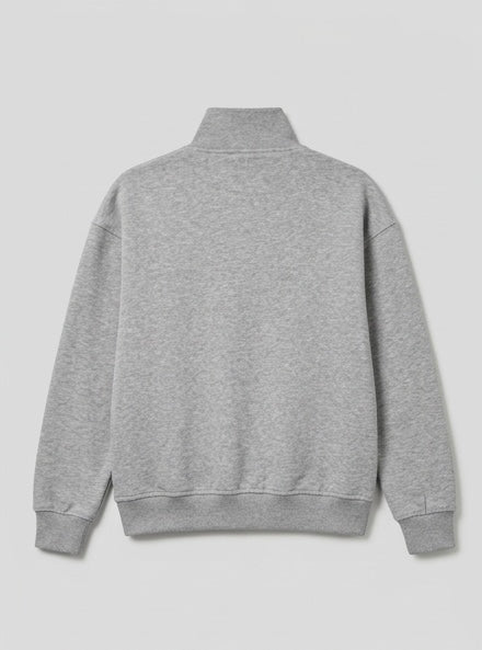 Half zip in storm melange
