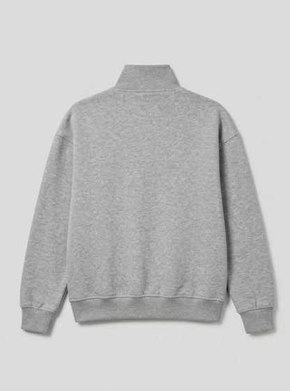 Half zip in storm melange