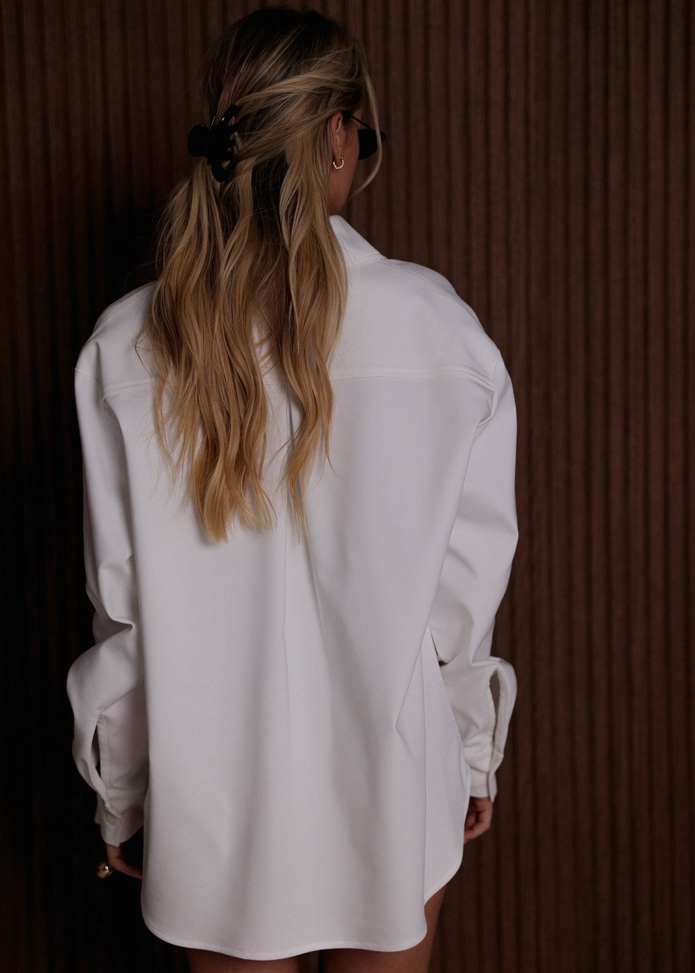 Oversize premium cotton shirt in white