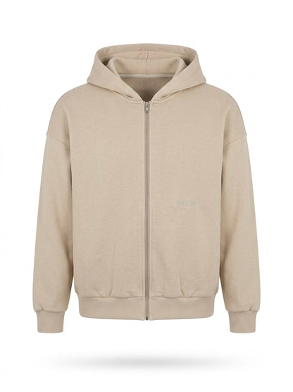 Zip hoodie in oat