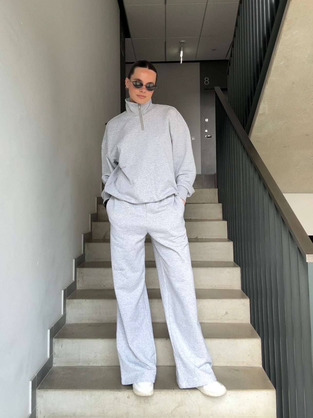 Wide leg in storm melange