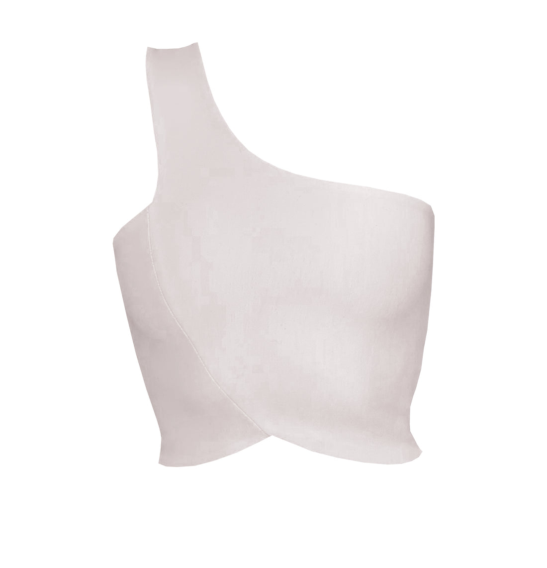 One shoulder top in white