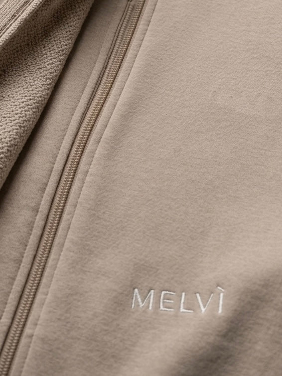 Zip hoodie in oat
