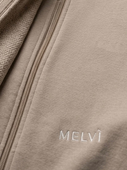 Zip hoodie in oat
