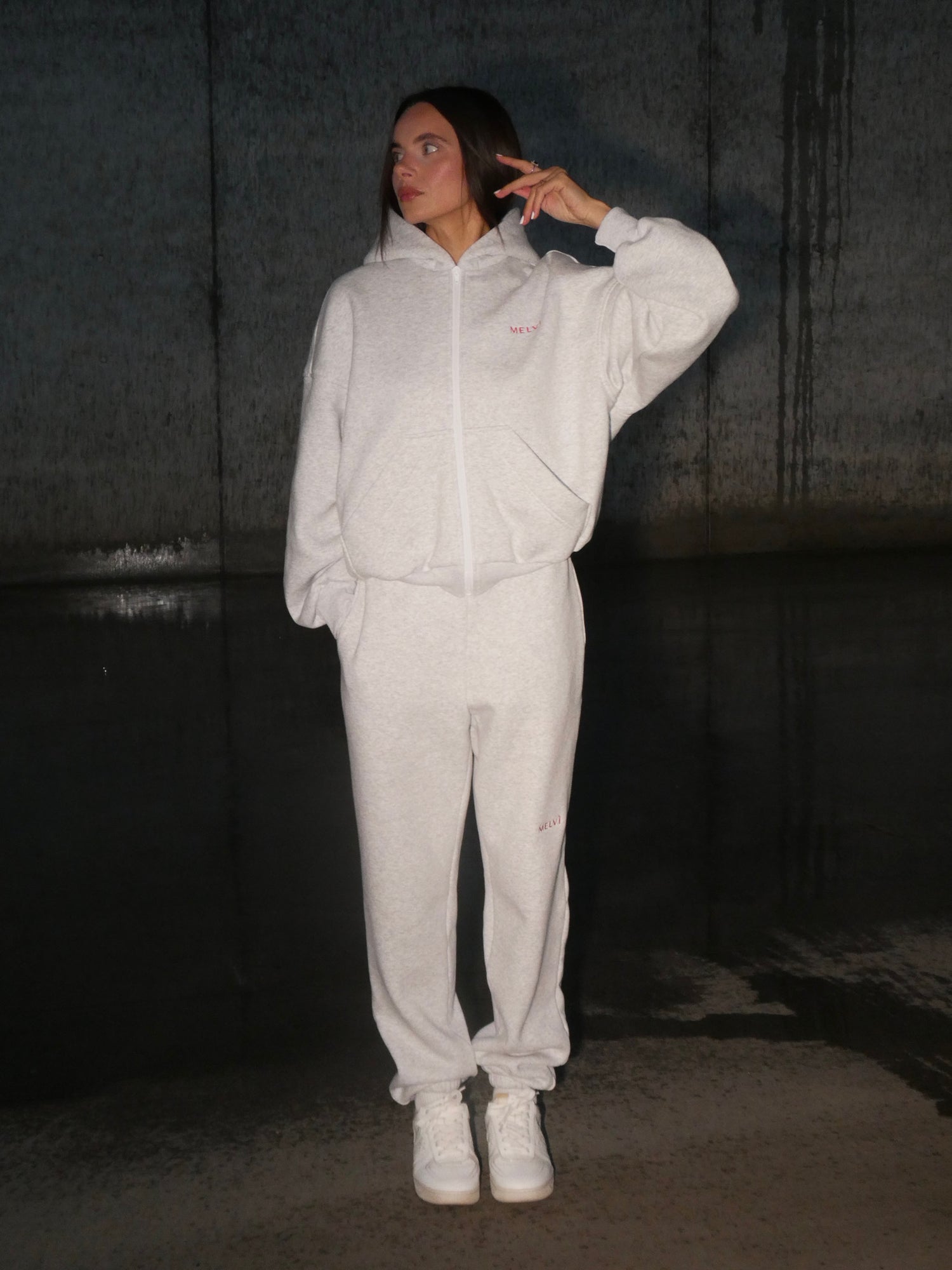 Balance relaxed zip in cloud grey