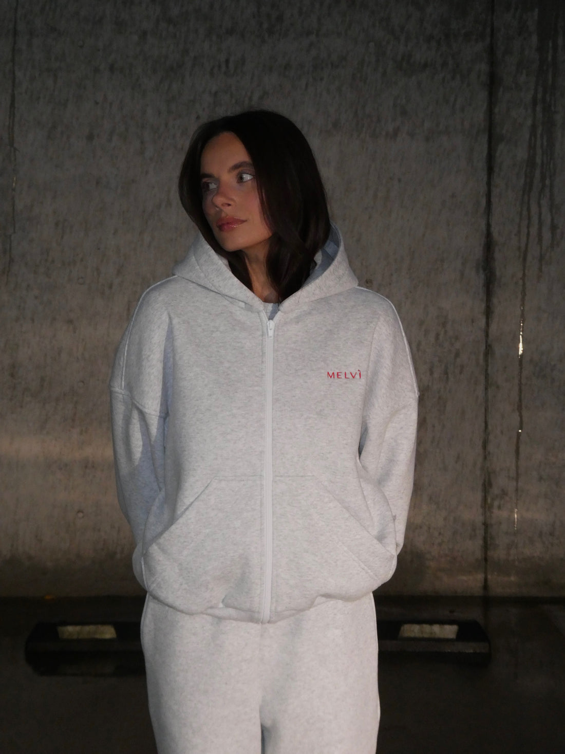 Balance relaxed zip in cloud grey