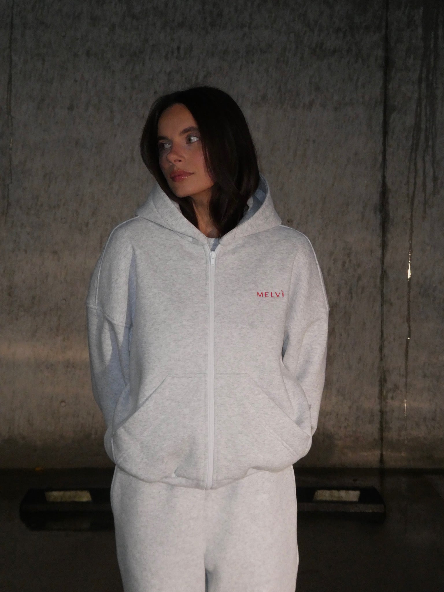 Balance relaxed zip in cloud grey