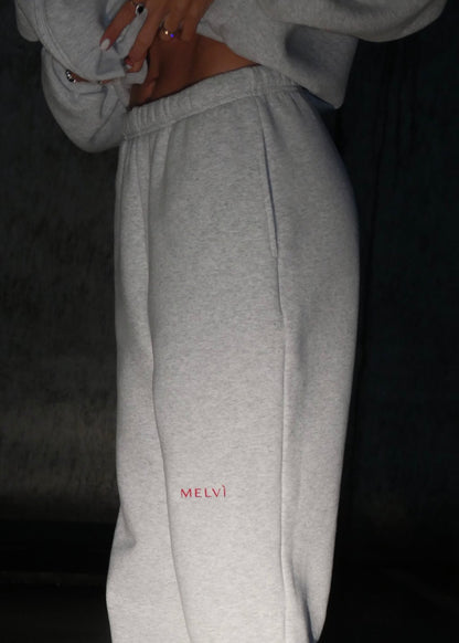 Gray sweatpants with &