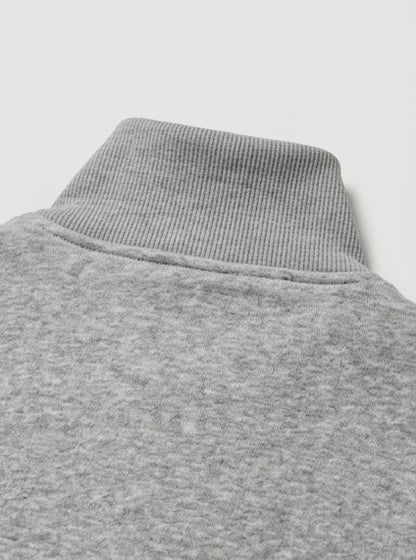 Half zip in storm melange