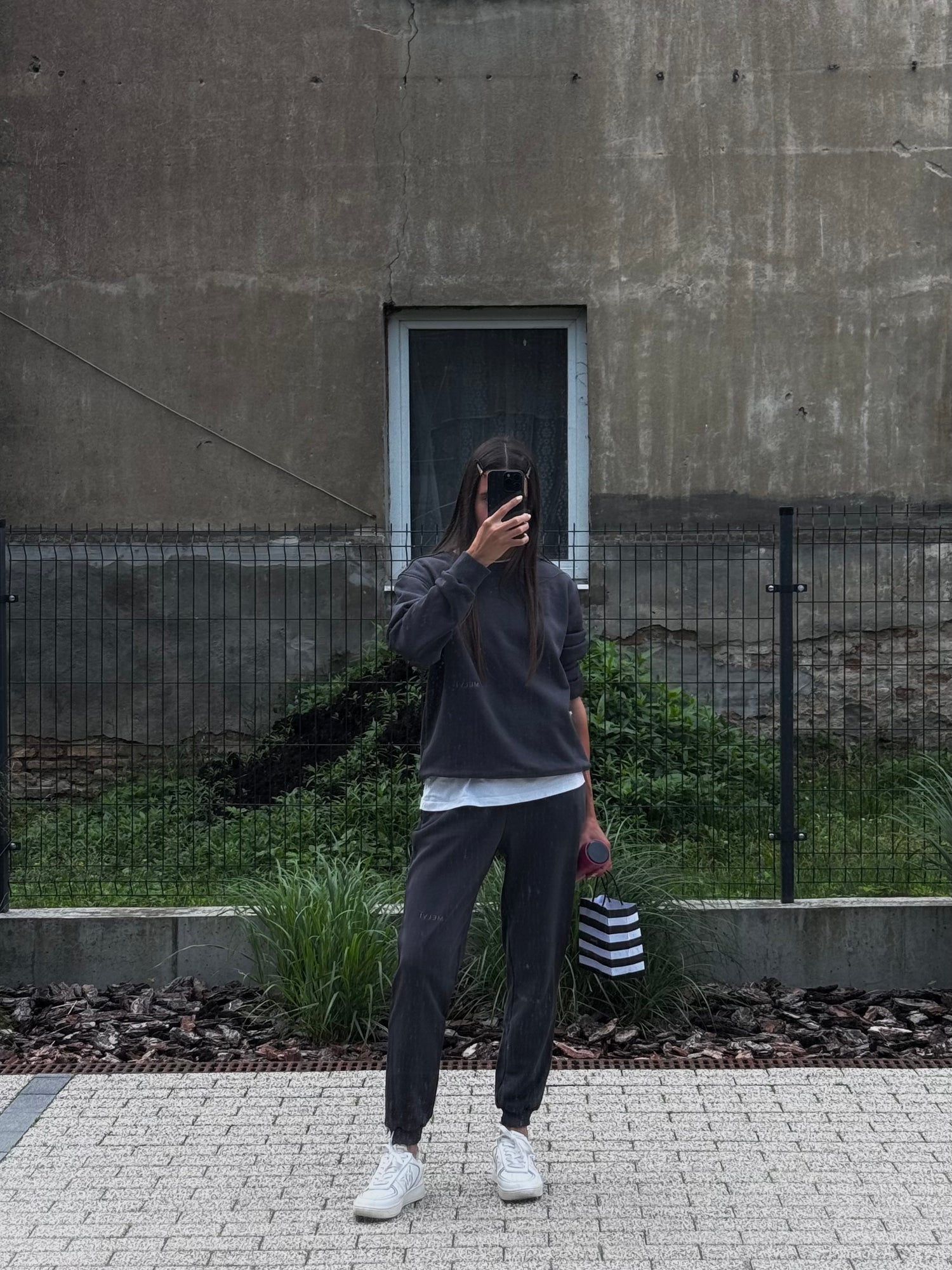Joggers in volcanic ash