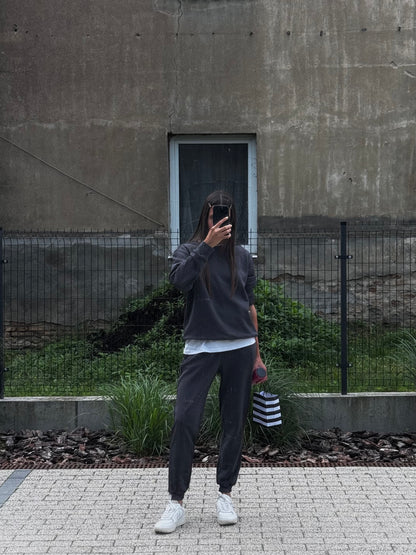 Joggers in volcanic ash