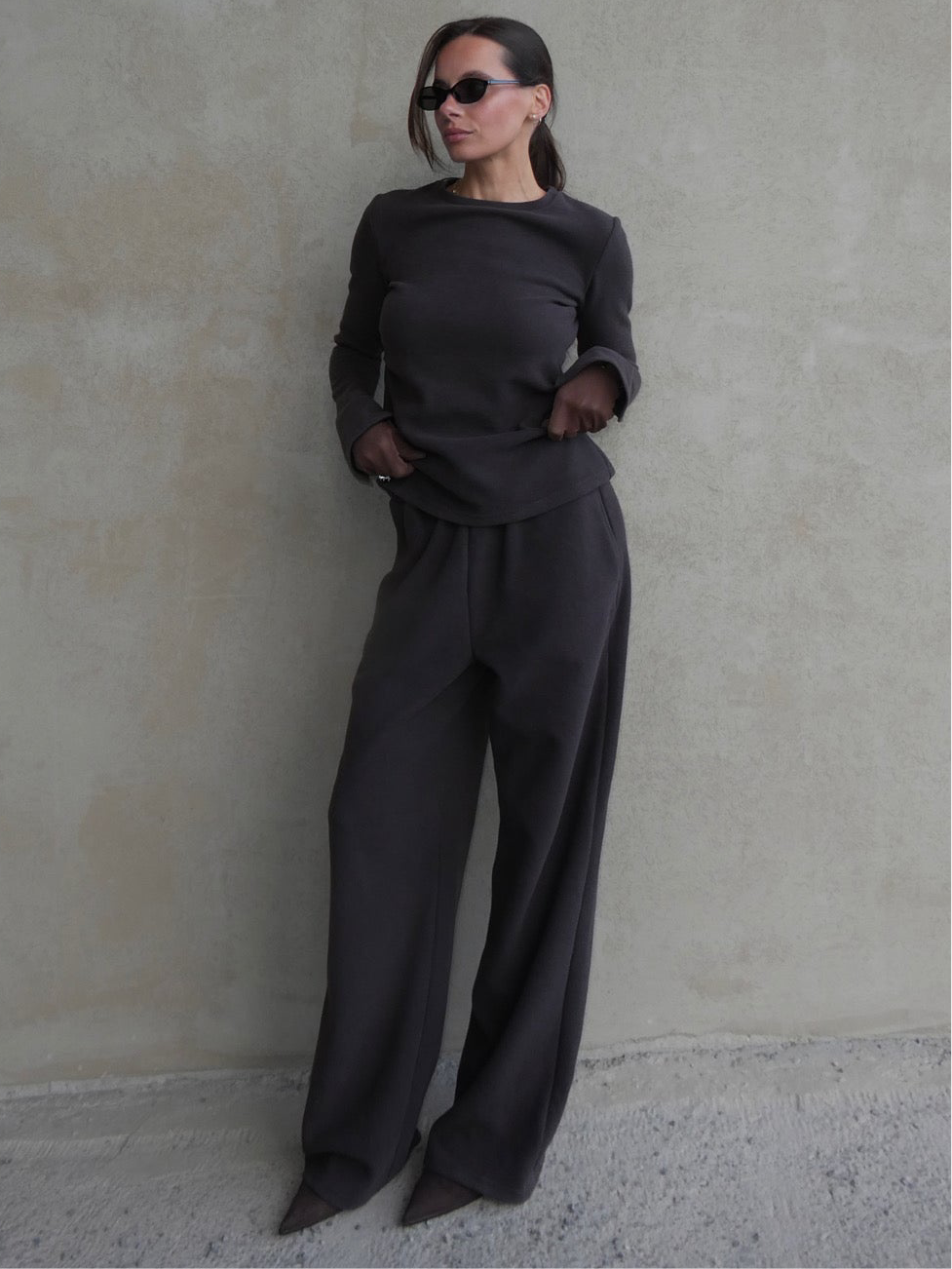 Lounge trousers in walnut