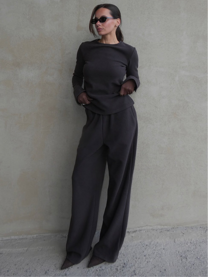 Lounge trousers in walnut