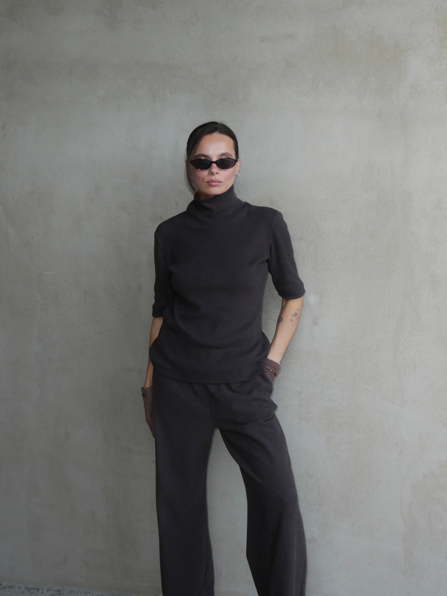 Lounge trousers in walnut