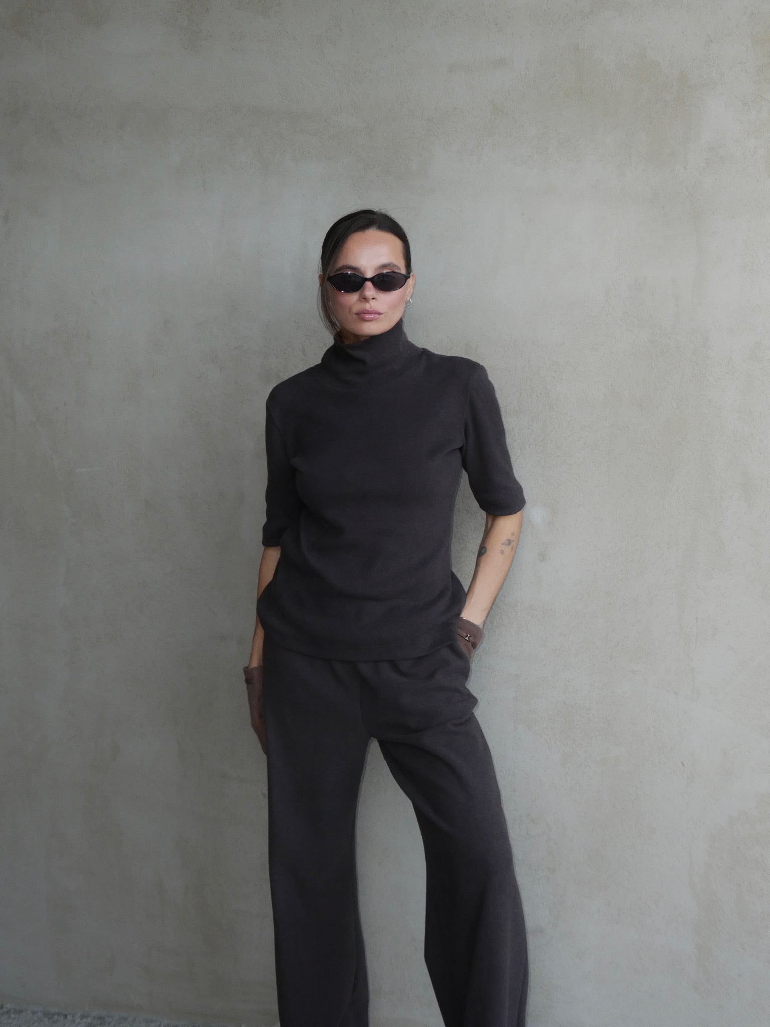 Lounge trousers in walnut