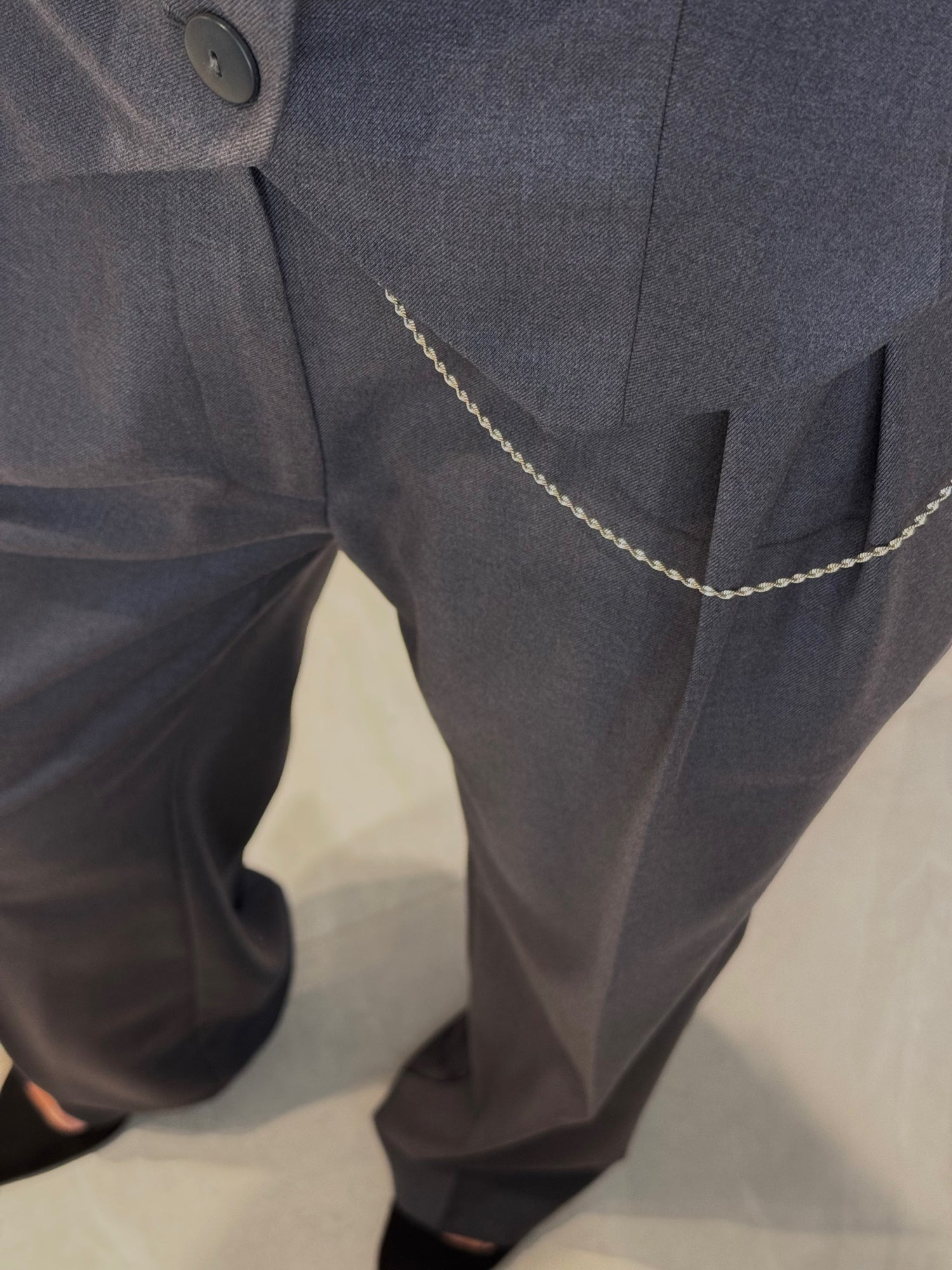 Grey wide classic trousers