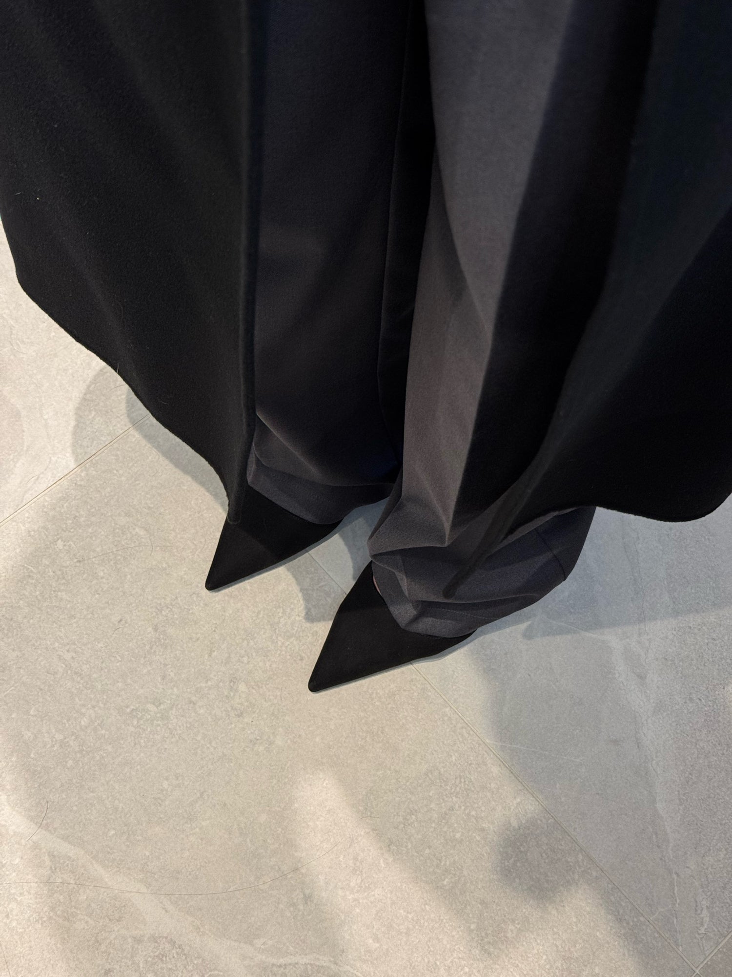 Grey wide classic trousers