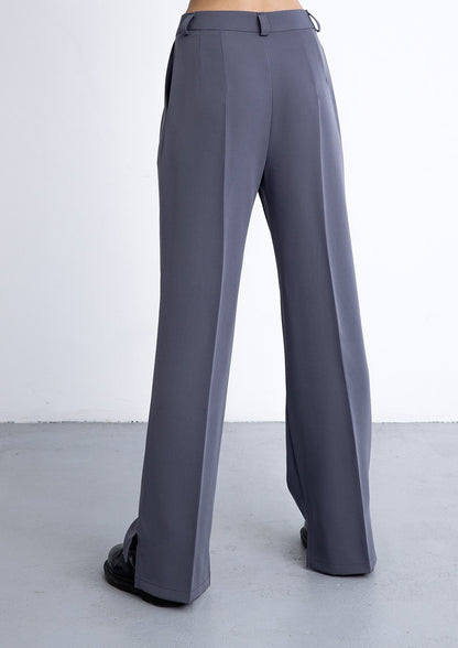 Wide trousers in greyish blue