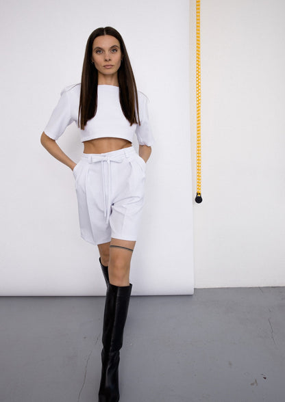 Two piece summer set in snow white