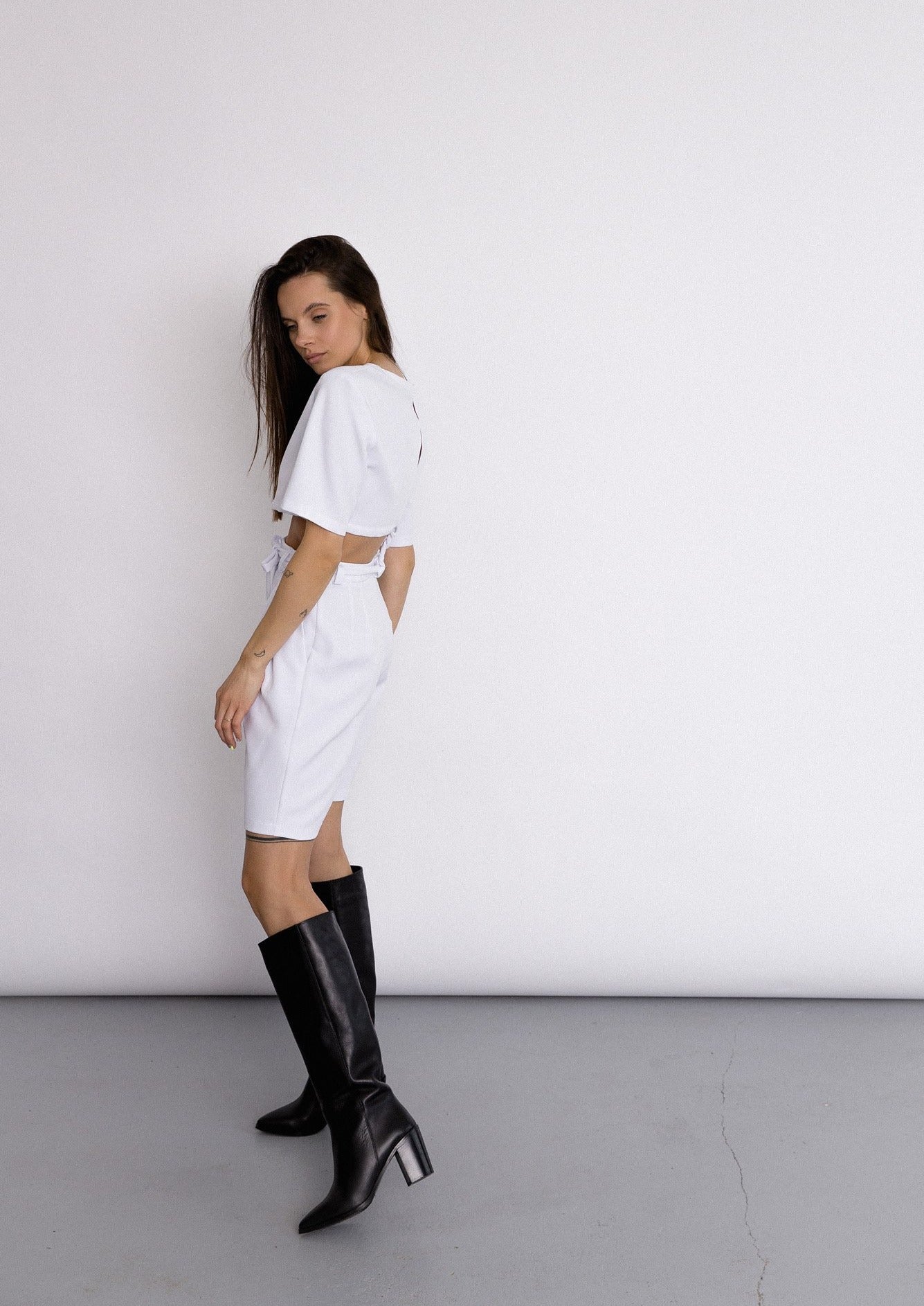 Two piece summer set in snow white