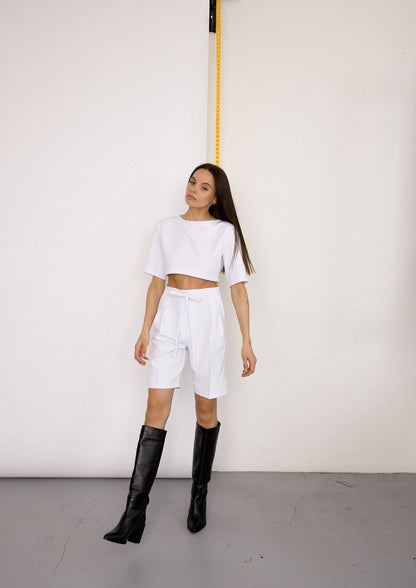 Two piece summer set in snow white